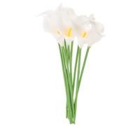 FRCOLOR Artificial Calla Lily Bouquet White Lifelike Pu Flowers for Wedding Home Decoration Floral Arrangements 1 Pack 2 Inches