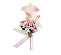 FRCOLOR Artificial Flower Brooch Pin Bridal Boutonniere for Wedding Elegant Pu Rhinestone Decorative Accessory Bridesmaid Prom Banquet