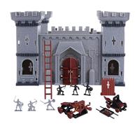 FRCOLOR Assembled Castle Soldiers Set for Boys and Girls DIY Educational Toy Model Figures for Imaginative Play Army Scene Building Set