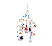 FRCOLOR Astronaut-Themed Baby Crib Mobile Cot Bell Handmade Felt Rocket Infant Bed Hanging Wind Chime Nursery Mobile for Boys and Girls