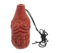 FRCOLOR Authentic Aztec Clay Whistle with Handmade Indigenous Style, Loud Human Screams Noise Maker, for Adult Halloween Costume Scare Prop Collection and Haunted House Experiences