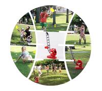 FRCOLOR Automatic Baseball Pitching Machine Red Outdoor for Baseball Practice Training Aid Self-motion Launcher Without Battery Sports Machine for Batting Skill Development