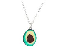 FRCOLOR Avocado Clay Necklace Set Fun Polymer Clay Pendant Jewelry for Women Whimsical Cartoon Design for Girls and Fashion Accessories