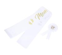 FRCOLOR Baby Shower Badge Pin Set for Mom and Dad, Satin and Tinplate Material with Comfortable and Easy to Remove Features, Unique Decorative Sash for Baby Shower Decoration