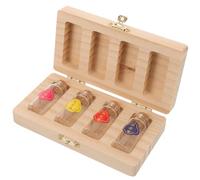 FRCOLOR Baby Tooth Keepsake Box Set for Infant First Tooth DIY Solid Wood with 4 Slots for Boys and Girls Memory Collection