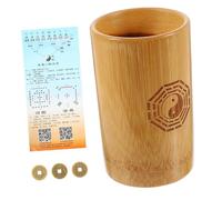 FRCOLOR Bamboo Divination Game Bucket Copper Coins - Traditional Chinese Fortune Telling Tool for Adults - for Spiritual Practices and Home Decor
