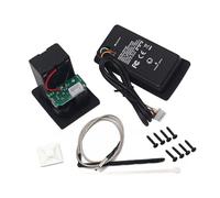 FRCOLOR Band Eq Pre Equalizer Preamplifier for Acoustic Folk Guitars LCD Tuner with Volume Control If Black Powered by Battery Bass Middle Treble and Presence Knobs