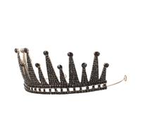 FRCOLOR Baroque Crown Headpiece Rhinestones Bridal Wedding Hair Accessory Alloy Made for Bride