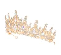 FRCOLOR Baroque Crystal Wedding Tiara Vintage Rhinestone Princess Crown for Bridal Birthday Prom Pageant Lightweight Comfortable Design Enhances Formal Attire