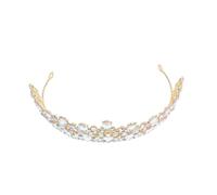 FRCOLOR Baroque Rhinestone Bridal Tiara Lightweight Crystal Crown for Wedding Photoshoots Polished Finish Headband Elegant Bride Hair Accessory for Party Costume and Cosplay
