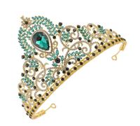 FRCOLOR Baroque Rhinestone Crown for Women Wedding Hair Accessory Large Alloy Crown with Inlaid Rhinestones Elegant Bridal Headpiece for Bridesmaids