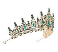 FRCOLOR Baroque Rhinestone Tiara Crown Headpiece Bridal Wedding Hair Accessory with Sparkling Crystals Elegant Design for Prom Party and Special Occasions