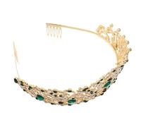 FRCOLOR Baroque Style Crown Rhinestones for Wedding Brides for Bridal Hair and Crystal Tiaras at Birthday Parties Proms and Pageants