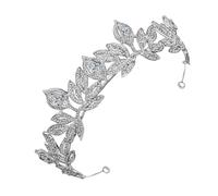 FRCOLOR Baroque Wedding Crown Headband for Bride, Electroplated Alloy Leaf Tiara, Decorative Bridal Hair Accessory Suitable for Wedding and Birthday Celebrations