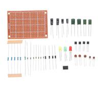 FRCOLOR Basic Electronics Kit for Beginners with Soldering Components Plugin Training Board and Breadboard Harness for DIY Circuit Projects and Electronic Skill Development