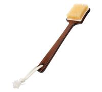 FRCOLOR Bath Brush with Long Handle Exfoliating Shower Scrubber for Men Durable Pig Bristle Body Brush Elegant Wooden Handle for Effortless Cleansing and Relaxing Bathing Experience