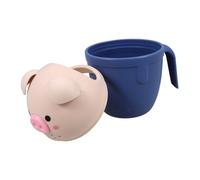 FRCOLOR Bath Spoon Blue Pig Shaped Kids Shampoo Rinse Cup with Handle, Large Capacity Pp Baby Shower Spoon for Bathing and Bathroom Decoration, Cartoon Lovely Waterfall Rinser for Babies