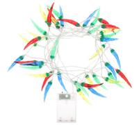 FRCOLOR Battery Powered Chili Pepper String Lights for Creating A Fun and Warm Atmosphere with 40 LEDs, Assorted Colours, Material and Light Cable at Occasions