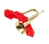 FRCOLOR Beginner Brass Bugle Trumpet with Replaceable Mouthpiece for Marching Bands and School Orchestra Wind Instruments