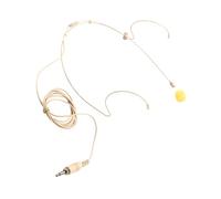 FRCOLOR Beige Omnidirectional Single Earhook Microphone with Screw Lock Connector Clear Sound Condenser Headset for Presentations Performances Public Speaking Compatible with Multiple