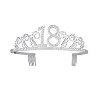 Frcolor Birthday Crystal Tiara Crown 18th Rhinestone Princess Queen Headband