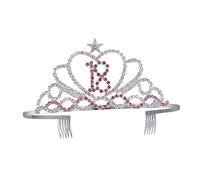 FRCOLOR Birthday Party Crown Delicate Headband Crystal Rhinestone Tiara Queen for Girls