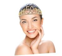 FRCOLOR Birthday Tiara Headband Birthday Crystal Rhinestone Tiara Queen Crown Comb for Women Girls
