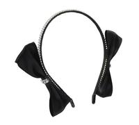 FRCOLOR Black Bowknot Headband for Women Rhinestone Embellished Hairband for Parties Weddings and Daily Wear Lightweight Hair Accessory with Youthful Charm and Sophisticated
