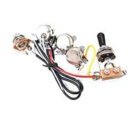 FRCOLOR Black Hat Rocker Switch A500k and B500k Potentiometer Wiring Harness Metal Guitar Potentiometer Harness for Guitar Supplies Use