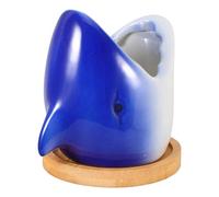 FRCOLOR Blue Ceramic Cartoon Planter Pot for Succulents, Decorative Plant Pot with Adorable Design, for Home Or Office Succulent Breeding