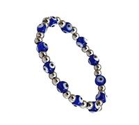 FRCOLOR Blue Crystal Evil Eye Bracelet Elastic Beads for Men Women Fits Handmade Protection Jewelry for Graduation Birthday Mother's Day Christmas Valentine's Day Anniversary