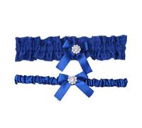 FRCOLOR Blue Lace Wedding Garter with Elegant Bowknot, Comfortable Cloth Material, Bridal Leg Garter Suitable for Wedding Accessories and Special Occasions