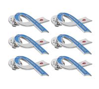 FRCOLOR Blue Ribbon Brooches Lapel Pins 6pcs for Diabetes Awareness Lightweight Zinc Alloy for Health Advocacy, Suitable for Daily Wear and Formal Occasions
