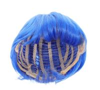 FRCOLOR Blue Short Hair Wig for Fun Cosplay Wig with Bangs for Halloween Dress Up and Role Play Events Stylish Synthetic Hairstyle for Boys