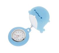 FRCOLOR Blue Silicone Retractable Fob Watch with Clip-on Design and Larger Dial, Glow in The Dark Hanging Nurse Pocket Watch for Nurses and Doctors