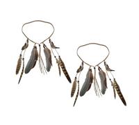 FRCOLOR Boho Style Headband Plume Headpiece Tassel Women's Hair Decor Headpieces for Parties