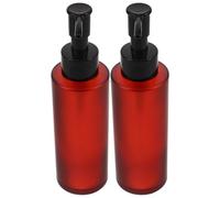FRCOLOR Bottle Remover, Oil and Precise Preservation with Freshness Dispensing 2pcs Refillable Glass Pump Set 100ml Elegant Amber Cosmetic Containers for Makeup for Vanity and Travel