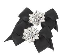 FRCOLOR Bow Crystal Shoe Clips 2Pcs Decorative Shoe Buckles for Wedding and Birthday Flat Shoes