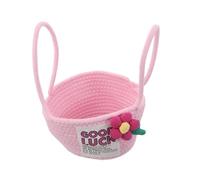 FRCOLOR Boy Girl's Box Woven Cotton Storage Basket for Nursery Empty Present Basket Handles for Shower and Birthday Keepsakes