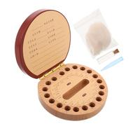FRCOLOR Boy Girl's Teeth Collection Box Wooden Milk Tooth Case Cute Keepsake Storage Box for Boys Girls First Haircut Souvenir Holder