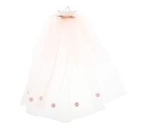 FRCOLOR Boys and Girls Crown Veil Pink Hair Accessories Tiaras for Girls for Photography Masquerade Cosplay Festival Birthday Photo Props