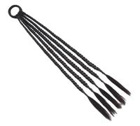 FRCOLOR Braided Ponytail Extension Synthetic Hairpiece Black, Fishbone Braid, 5-strand, with Hair Tie, Easy to Put or Take for Women and Ladies
