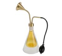 FRCOLOR Brass Aroma Diffuser Flask with Glass Hand Pump Ball Portable Essential Oil Smelling Bottle for Fragrance Sampling Compact Aromatherapy Flask for Travel and Outdoor Use