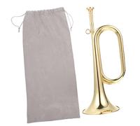 FRCOLOR Brass Bugle Trumpet with Polished Surface Beginner School Band Instrument Lightweight Portable Copper Bugle for Melodious Playing and Easy Handling