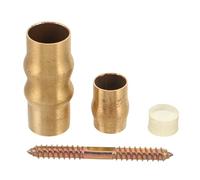 FRCOLOR Brass Elderly Walking Cane Joint Connector Set Non-Slip Sleeve, DIY Crutch Attachments for Stability, Replacement Parts for Senior Mobility Canes