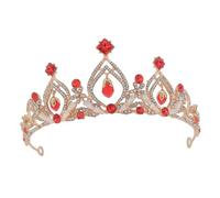 FRCOLOR Bridal Crown Bridal Headpiece Party Pageant Hair Rhinestone Bridal Hair Vine Rhinestone Wedding Tiaras Bride to Be Sash Bridesmaid Women Wedding Crowns Tiara for Women Red