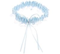 FRCOLOR Bridal Garters for Bride with Blue Lace and Ribbon Bowknot, Elegant All-match Colour Design Wedding Leg Ornament for Memorable Occasions and Important Occasions