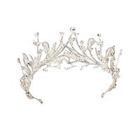 FRCOLOR Bridal Hair Accessory Tiara Headband for Bride-to-be Crystal Rhinestone Crown Headpiece for Wedding Birthday Party Cosplay Formal Dress