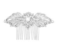 FRCOLOR Bridal Hair Comb with Rhinestones and Simulated Pearls Elegant Wedding Hair Accessory Lightweight Comb Clip for Bride Special Occasions