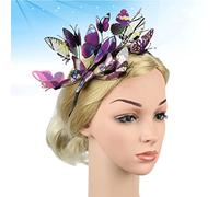 FRCOLOR bridal headband headbands party Butterfly Hair Band Hoops headband for women Bohemian Wedding Headpiece Merry Christmas Headpiece Headwears the photo bride purple Wedding dress